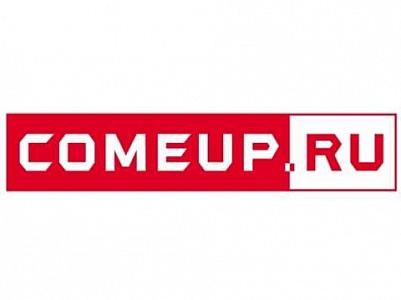 Наклейка COMEUP.RU (красная)